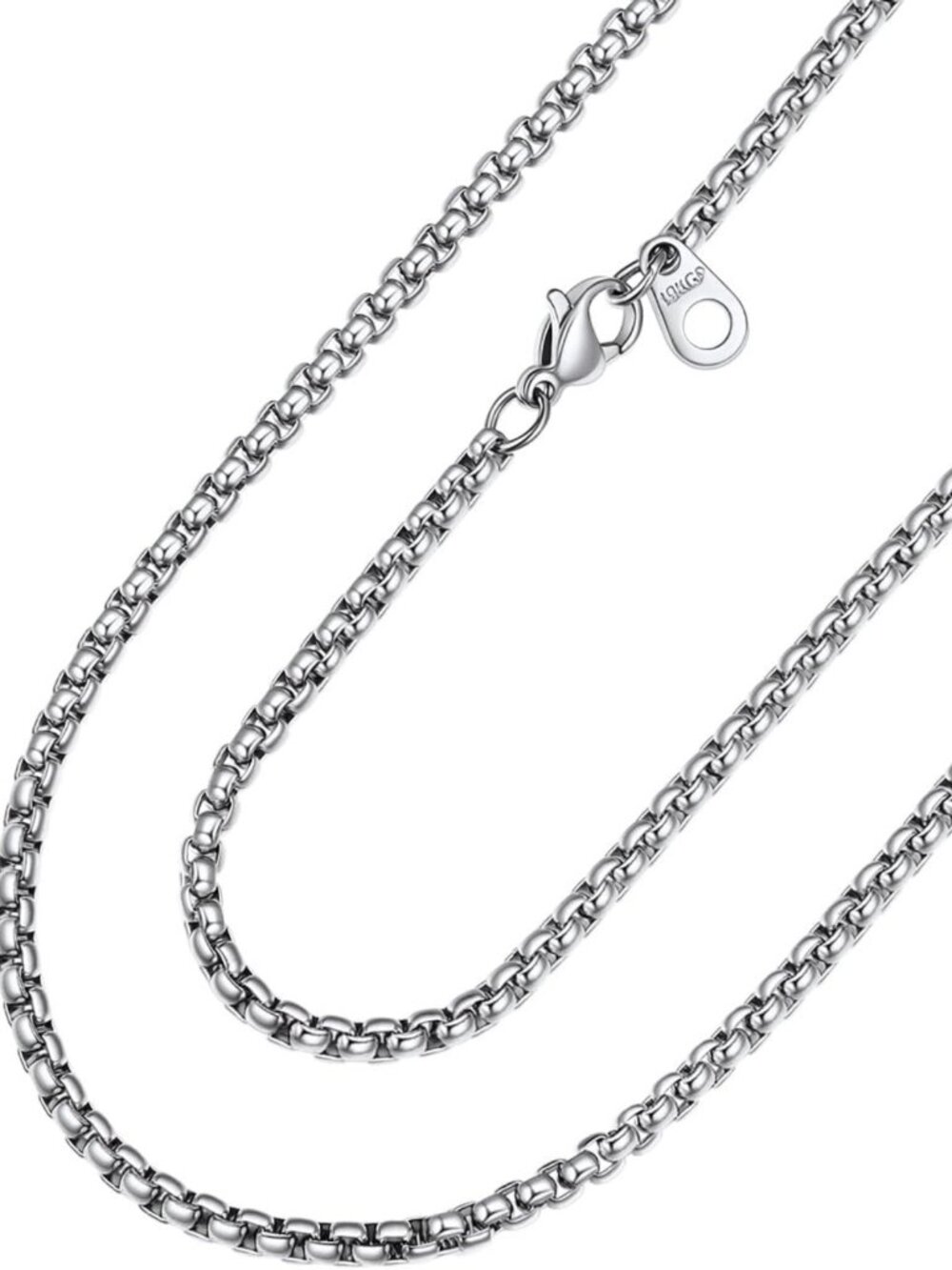 Stainless Steel Square Rolo Box Chains for Men & Women - Durable & Stylish